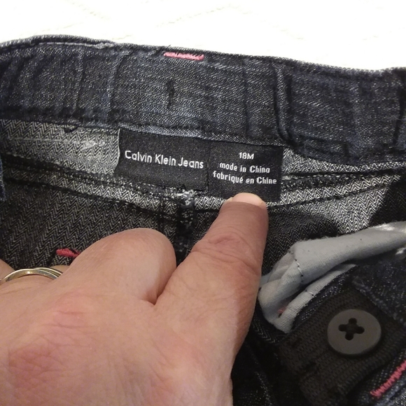 Calvin Klein pinstripe jeans with flowers - Picture 4 of 9